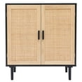 thumbnail image 1 of LuxenHome Black and Brown Wood 2-Door Storage Cabinet, 1 of 14