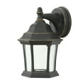 thumbnail image 1 of LuxenHome Black with Gold Metal Outdoor Wall Light, 1 of 8