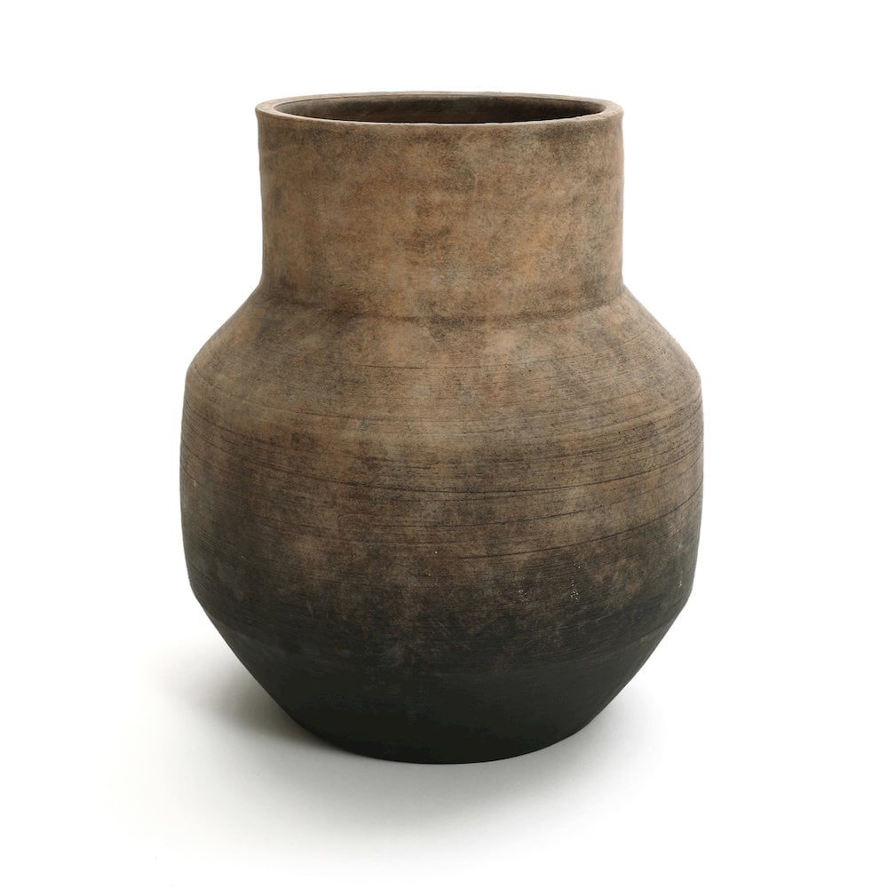 Handcrafted Brown and Black Ceramic Decorative Table Vase
