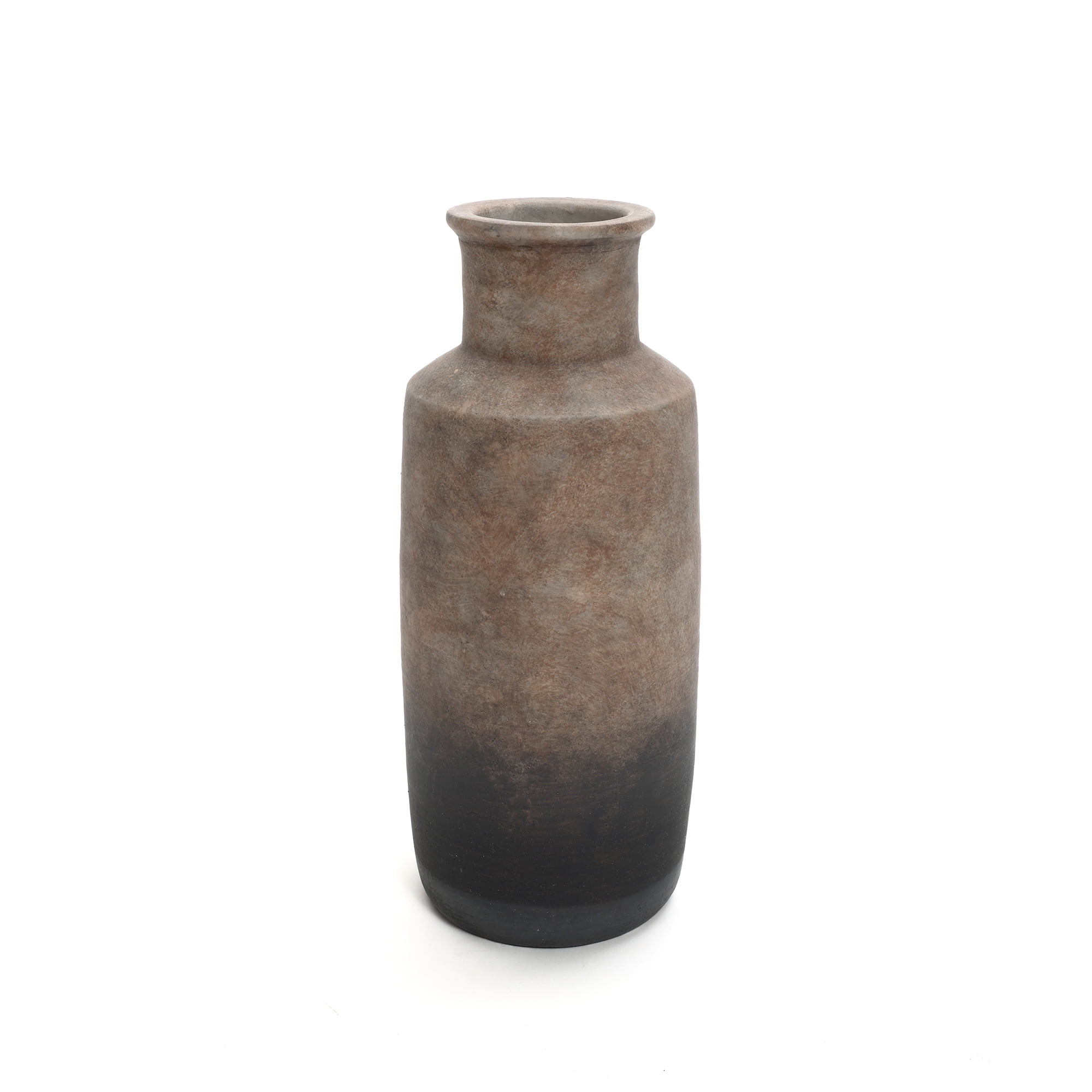 LuxenHome Brown Ombre Terracotta Narrow 15 Inch Tall Vase