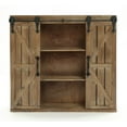 thumbnail image 1 of LuxenHome Farmhouse Brown Wood Storage Sliding 2-Door Wall Cabinet, 1 of 10