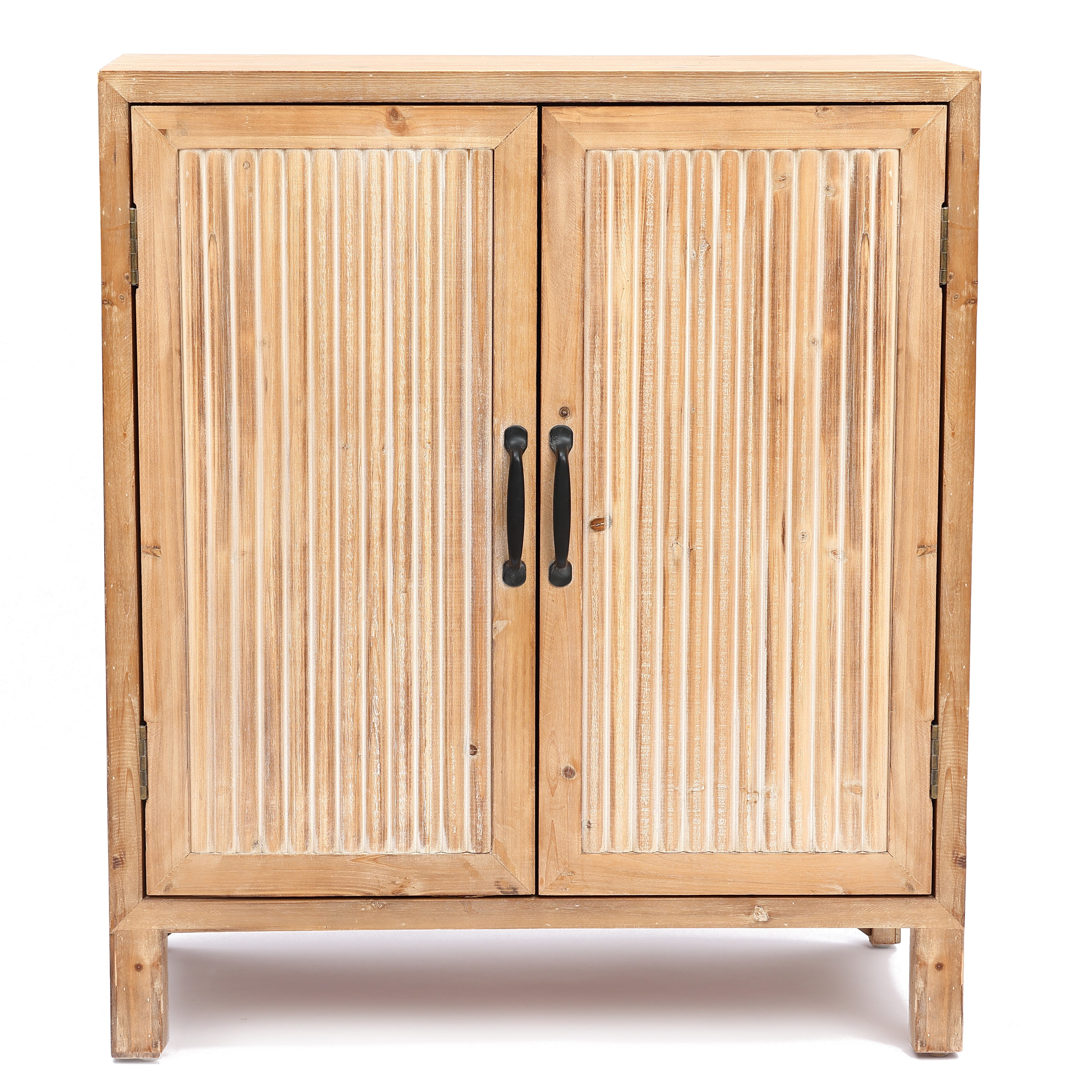 Rustic Fir and Manufactured Wood 2-Door Storage Cabinet