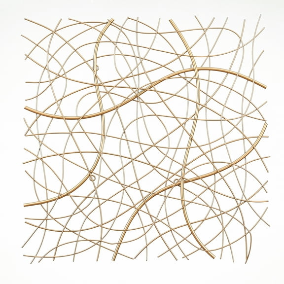 LuxenHome Gold Metal 26.4-Inch Square Abstract Wall Decor
