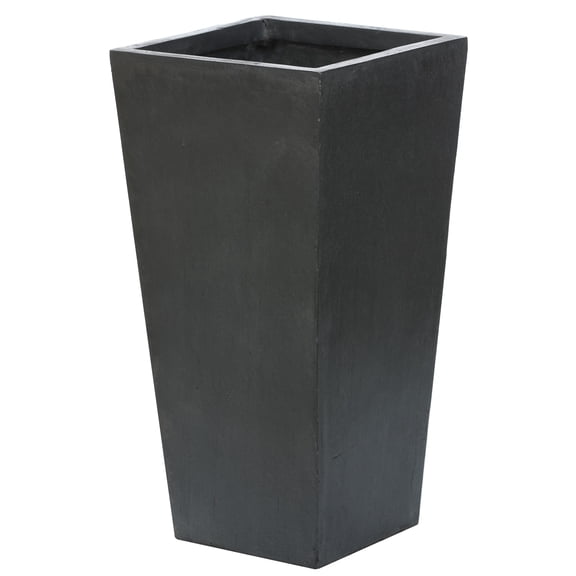 Gray MgO 18.5in. H Tall Tapered Square Planter