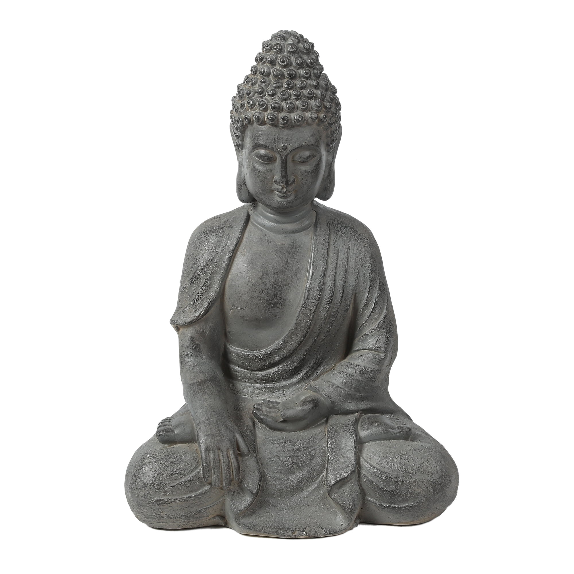Gray Magnesium Oxide Sitting Buddha Garden Statue