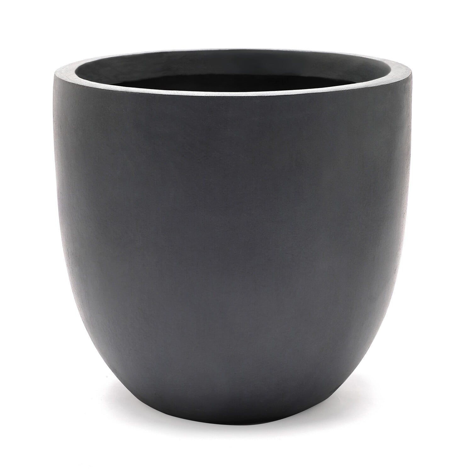 LuxenHome Gray MgO Round 12.2in. H Outdoor Planter - Walmart