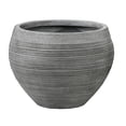 thumbnail image 1 of LuxenHome Gray Pottery-Style 11.75-inch Round MgO Planter, 1 of 9