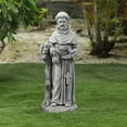 thumbnail image 1 of LuxenHome Grey MgO Saint Francis Indoor/Outdoor Statue, 1 of 5
