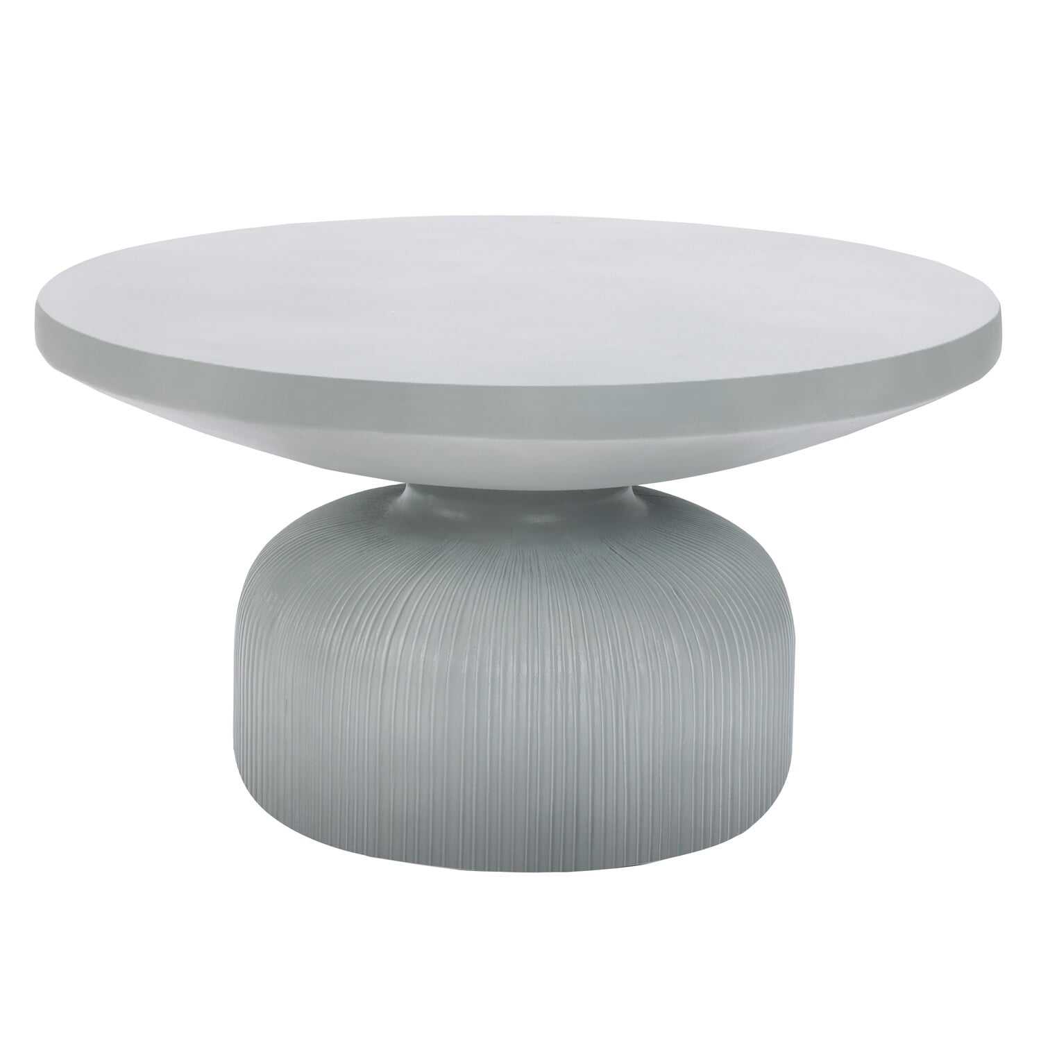 LuxenHome Light Gray Coffee Table MgO Material, Indoor and Outdoor