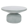 thumbnail image 1 of LuxenHome Light Gray MgO Indoor and Outdoor Round Coffee Table, 1 of 8