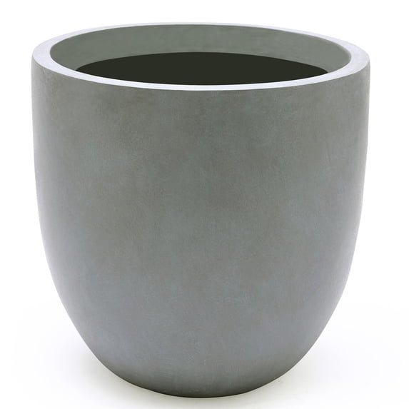 Light Gray MgO Round 9.2in. H Planter