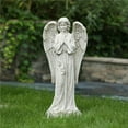 thumbnail image 1 of LuxenHome Light Gray Resin Praying Angel Garden Statue, 1 of 9