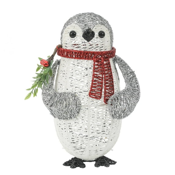 Gray and White Penguin Lighted LED Indoor Outdoor Holiday Decoration