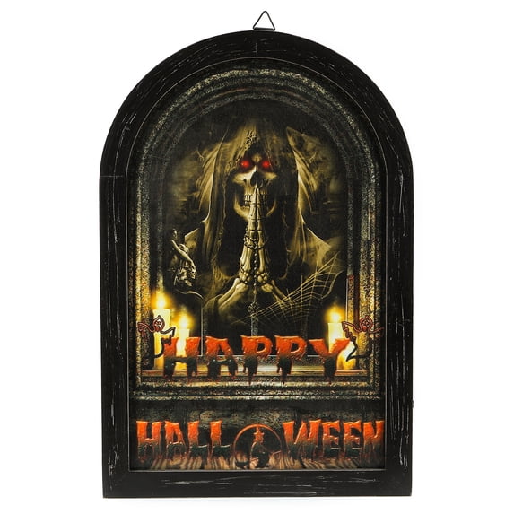 LuxenHome Happy Halloween Canvas Print with LED Lights