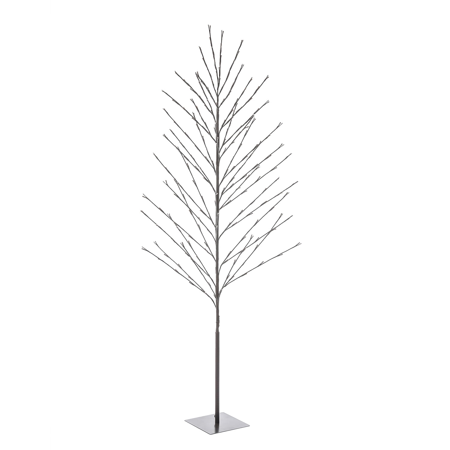 70.87" White LED Lighted Brown Birch Artificial Christmas Tree