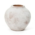 thumbnail image 1 of LuxenHome Marble Brown and White 7.5-Inch Tall Terracotta Vase, 1 of 11