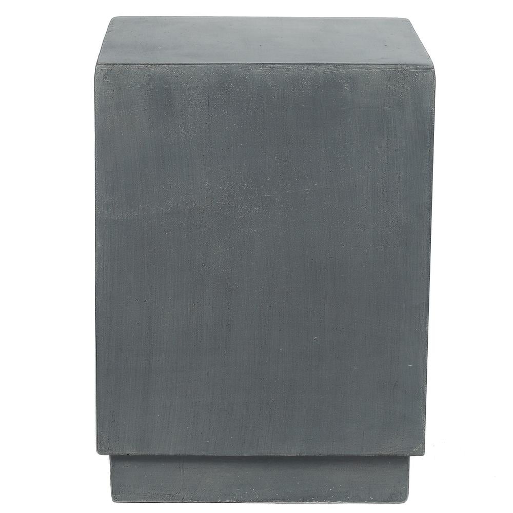 LuxenHome Gray Cement Square Indoor Outdoor Side Table
