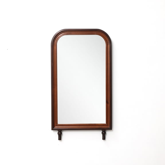 LuxenHome Modern 43.3 Tall Rounded Rectangle Wall Mirror with Pine Wood Frame