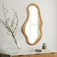thumbnail image 1 of LuxenHome Natural Pine Wood Frame Irregular Oval Wall Mirror Decor Wall Mounted Accent Vanity Mirror, 1 of 7