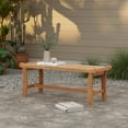thumbnail image 1 of LuxenHome Natural Solid Wood 47.2-Inch Long Rectangle Outdoor Bench, 1 of 8