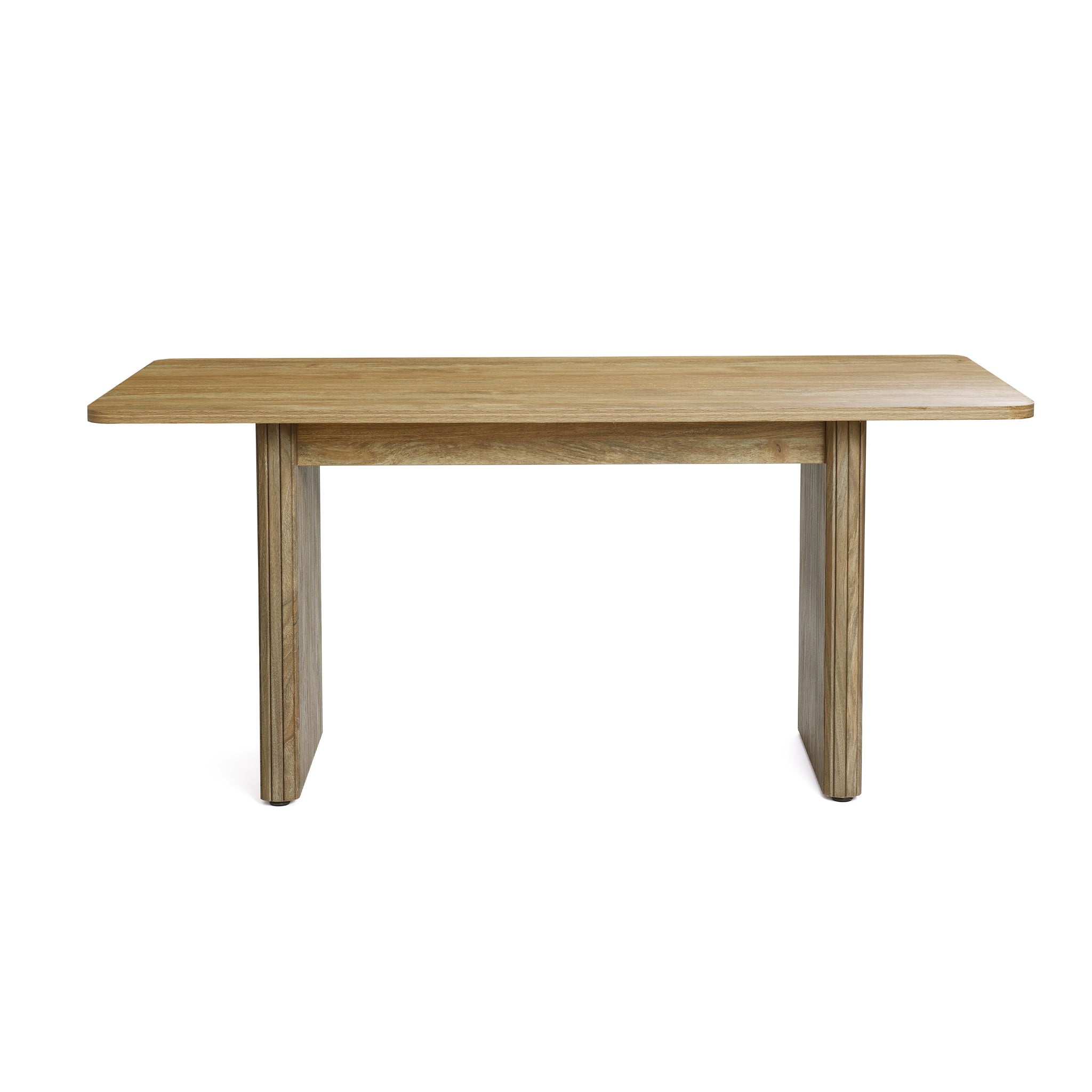 LuxenHome Natural Wood Finish 6-Person 63-Inch Wide Rectangle Dining Table