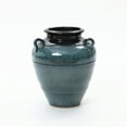 thumbnail image 1 of LuxenHome Ocean Blue Ceramic Vase with Handles, 15.75" Tall Amphora Pot for Rustic or Coastal Decor, 1 of 10