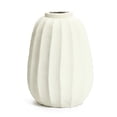 thumbnail image 1 of LuxenHome Off White MgO Round Modern Fluted Vase, 1 of 8