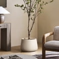thumbnail image 1 of LuxenHome 12.5 Dia Off-White Ribbed Round Planter Pot, 1 of 7
