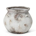 thumbnail image 1 of LuxenHome Off White Rustic Cauldron MgO Planter Pot, 1 of 11
