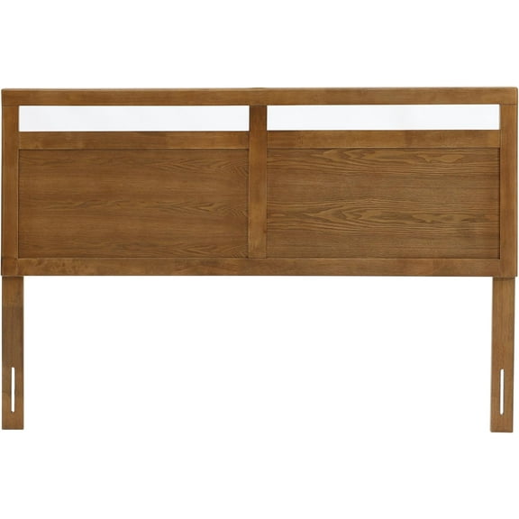 LuxenHome Queen Size Headboards, Farmhouse Double Panel Wood Headboard, Adjustable Headboard, Mid Century Modern Headboard,Queen Headboard Only for Bedroom, Easy to Assembly