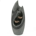 thumbnail image 1 of LuxenHome Resin Modern Tiered Patio Fountain with LED Lights, 1 of 9