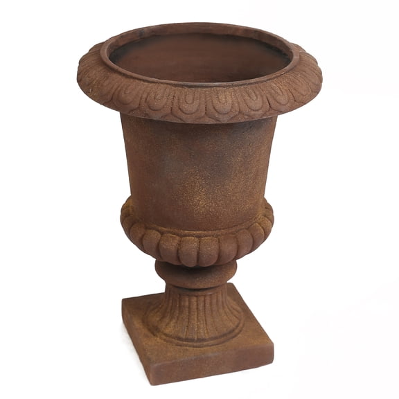 LuxenHome Rustic Brown MgO Urn Planter
