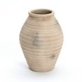 thumbnail image 1 of LuxenHome Rustic Terracotta Vase with Ribbed Texture, 15'''''''' Tall Brown Accent for Shelves & Tabletops, 1 of 9