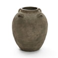 thumbnail image 1 of LuxenHome Rustic Brown Terracotta Cauldron 15 Inch Tall Vase, 1 of 9