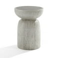 thumbnail image 1 of LuxenHome Rustic Off White and Gray Round 19.7-Inch Tall MgO Side Table, Indoors and Outdoors, 1 of 8