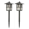 thumbnail image 1 of LuxenHome Set of 2 Pagoda Solar Pathway Lights, 1 of 7