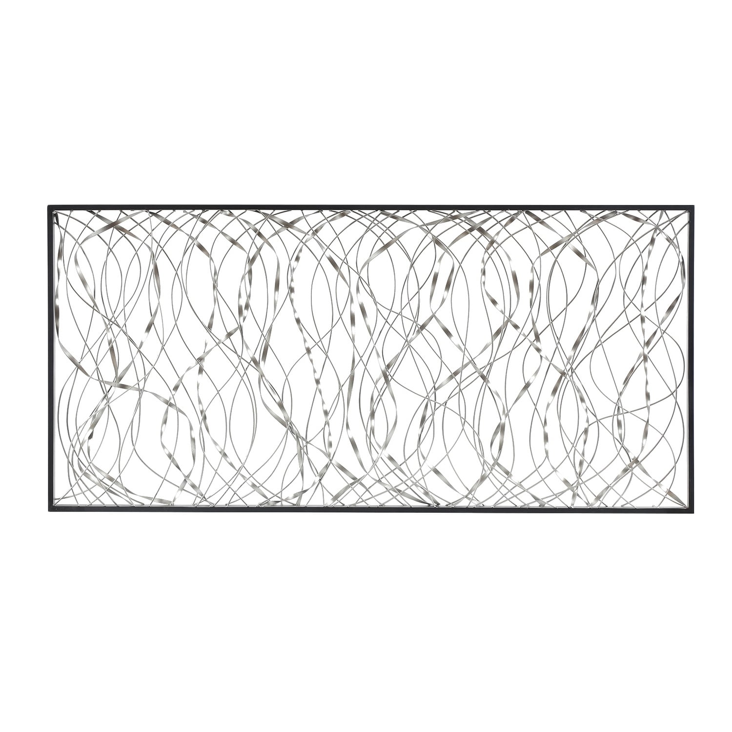 Large Silver and Black Metal Infinity Wall Sculpture