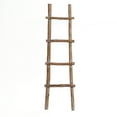 thumbnail image 1 of LuxenHome Solid Wood Natural 4-Rung 59-Inch Tall Blanket Ladder, 1 of 8