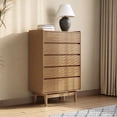thumbnail image 1 of LuxenHome Oak Finish Manufactured Wood 48.5-Inch Tall 5-Drawer Bachelor Chest, 1 of 8