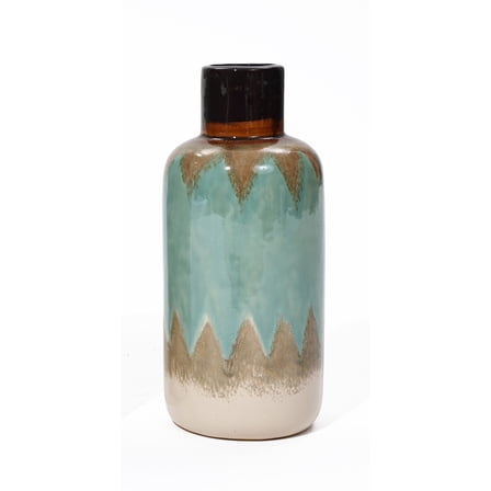 LuxenHome Three Earth Tones Ombre Tall Stoneware Vase 12.2" H x 5.31" W x 5.31" D