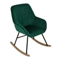 thumbnail image 1 of LuxenHome Upholstered Green Velvet Rocking Chair, 1 of 9