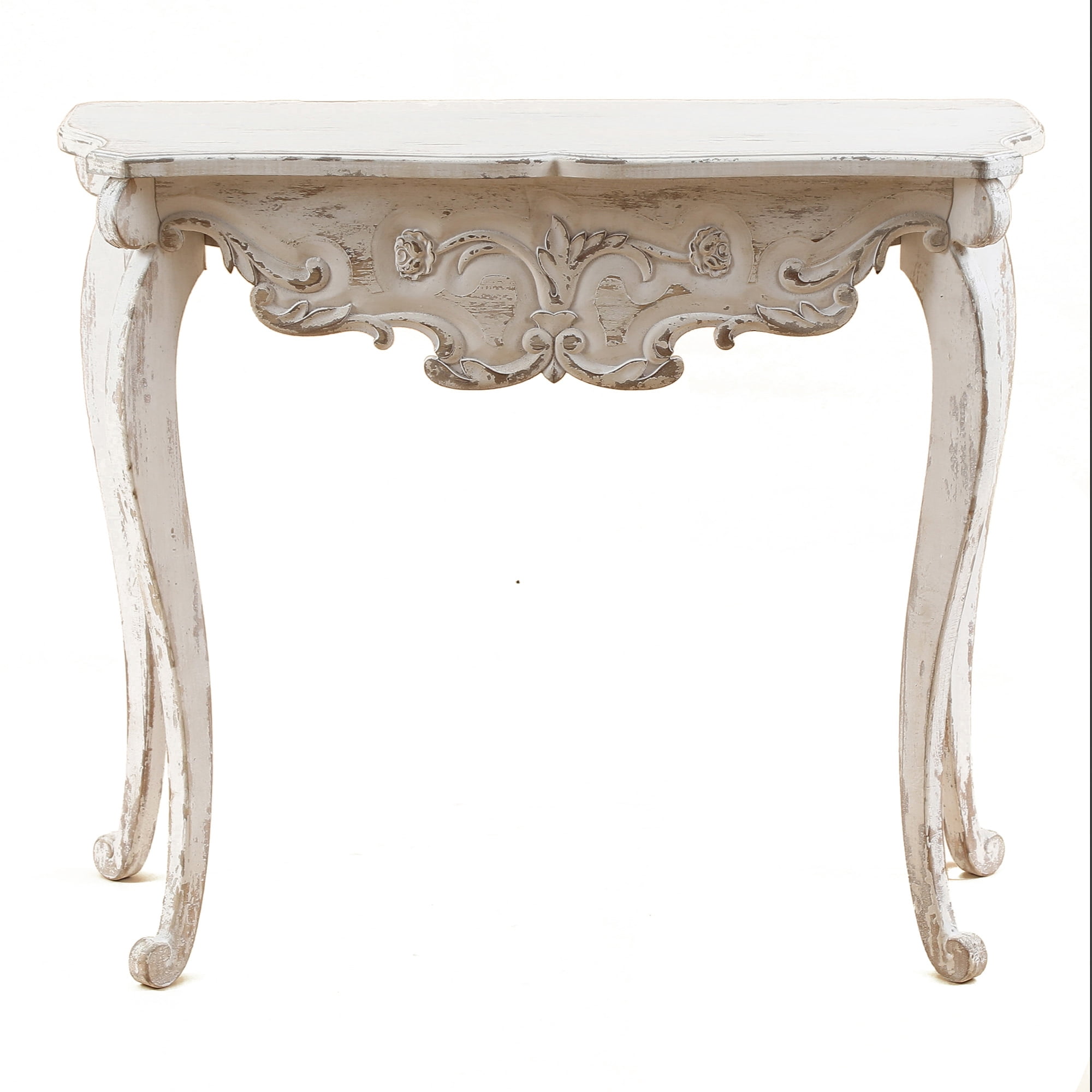 LuxenHome Vintage Off White Wood Console and Entry Table LuxenHome Vintage Off White Wood Console and Entry Table