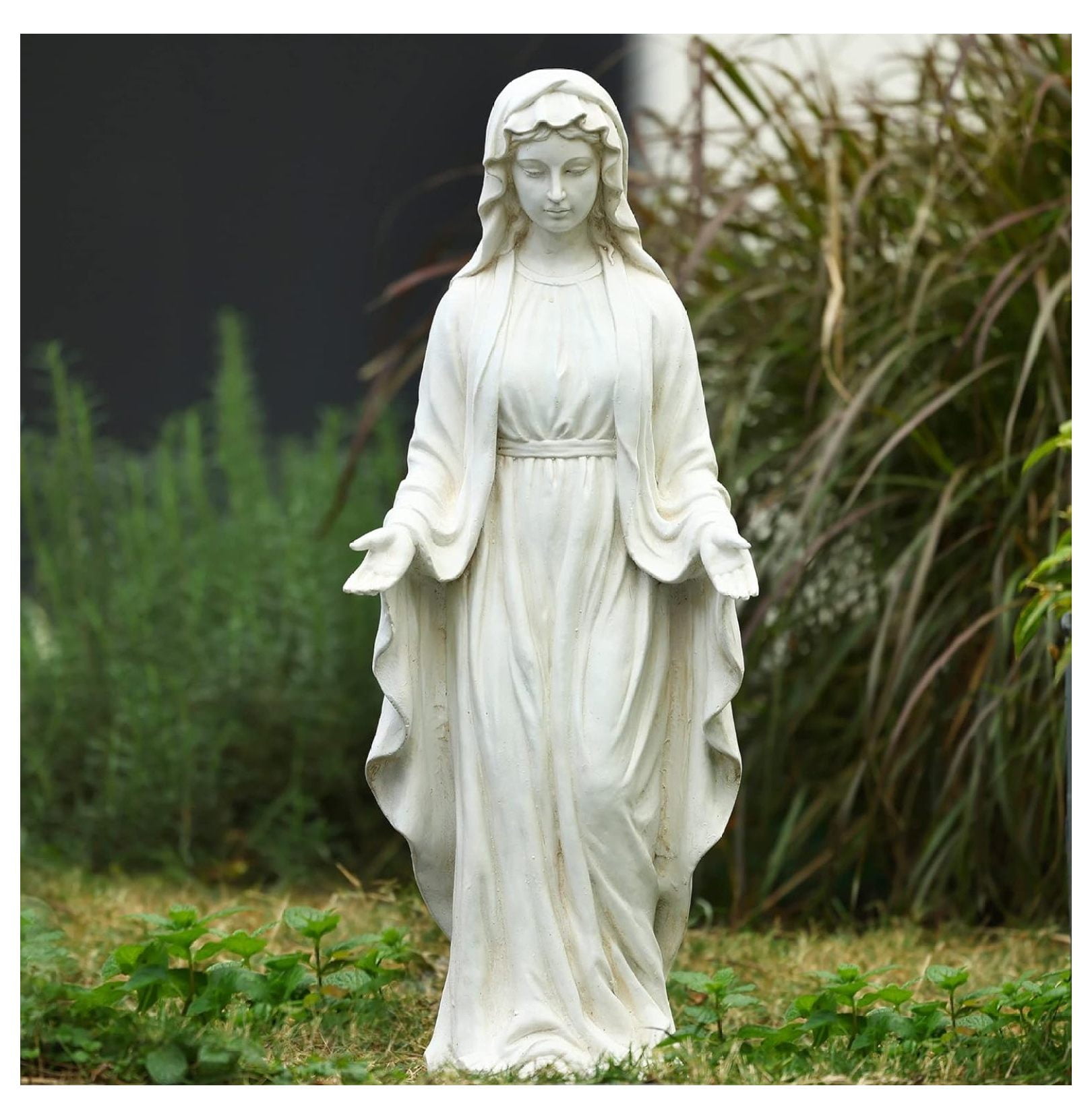 LuxenHome Virgin Mary Statue, 30'' Religious Garden Statue Art, Virgen