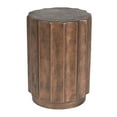 thumbnail image 1 of LuxenHome Weathered Copper Cement Fluted Round Indoor Outdoor Side Table, 1 of 8