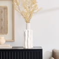thumbnail image 1 of LuxenHome White Fluted 15-Inch Tall Stoneware Table Vase, 1 of 8