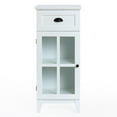 thumbnail image 1 of LuxenHome White MDF Wood Slim Bathroom Storage Cabinet and End Table, 1 of 6