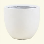 White MgO Round 12.2in. H Outdoor Planter