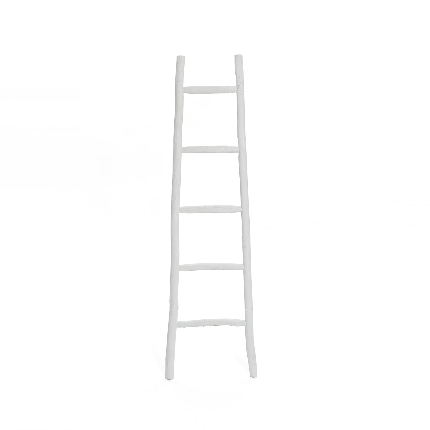 White Solid Wood 5-Rung Blanket Ladder
