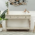 thumbnail image 1 of LuxenHome Whitewashed Wood 3-Drawer 1-Shelf Console and Entry Table, 1 of 10