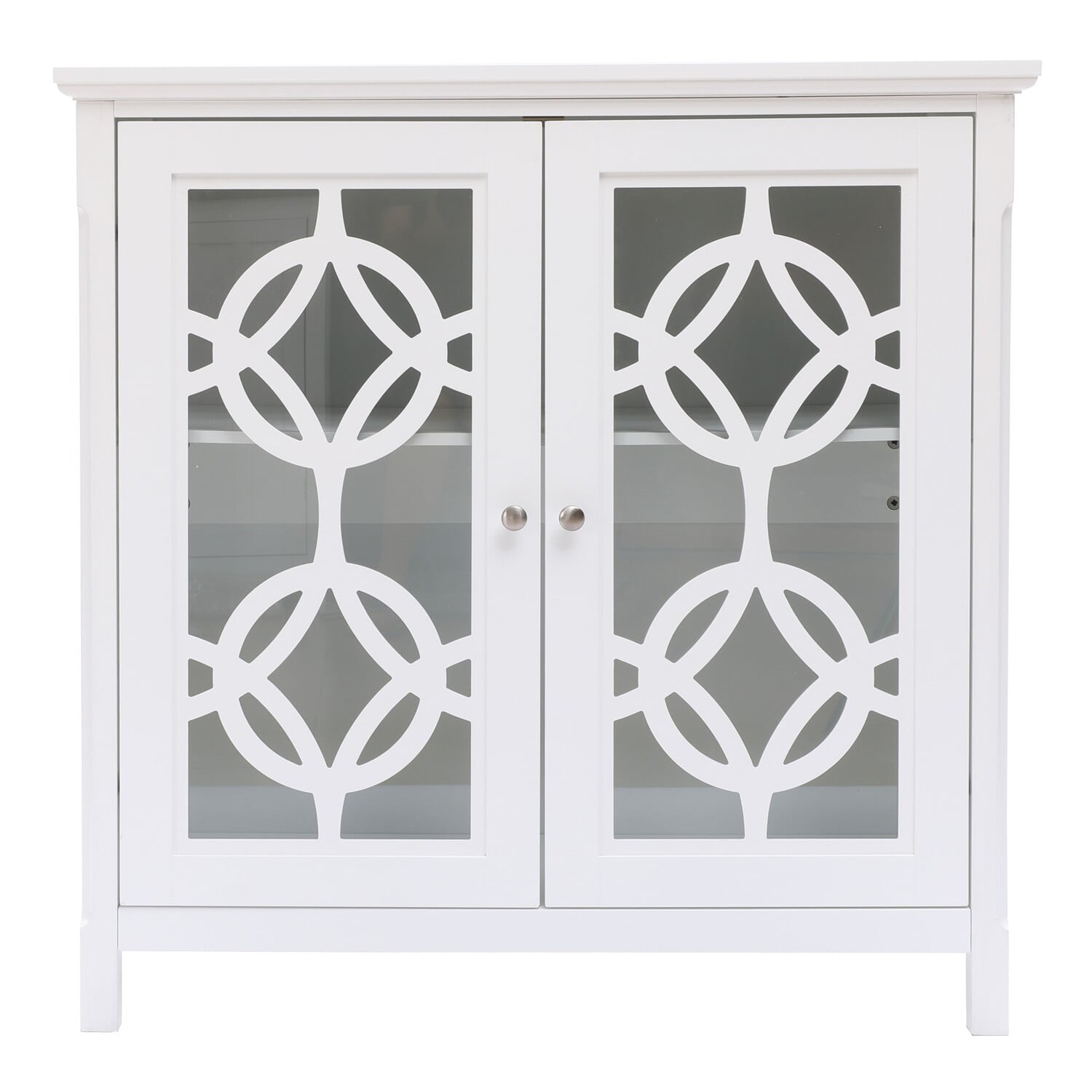 LuxenHome White Wood 2 Door Accent Storage Cabinet - Walmart.com